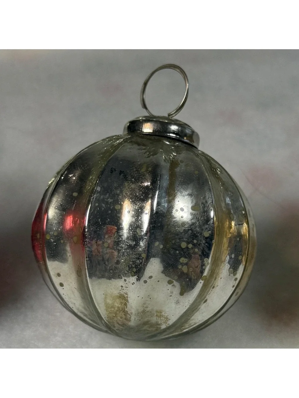 Ripple Glass Kugel Style Ornament - Gold, Red, or Silver